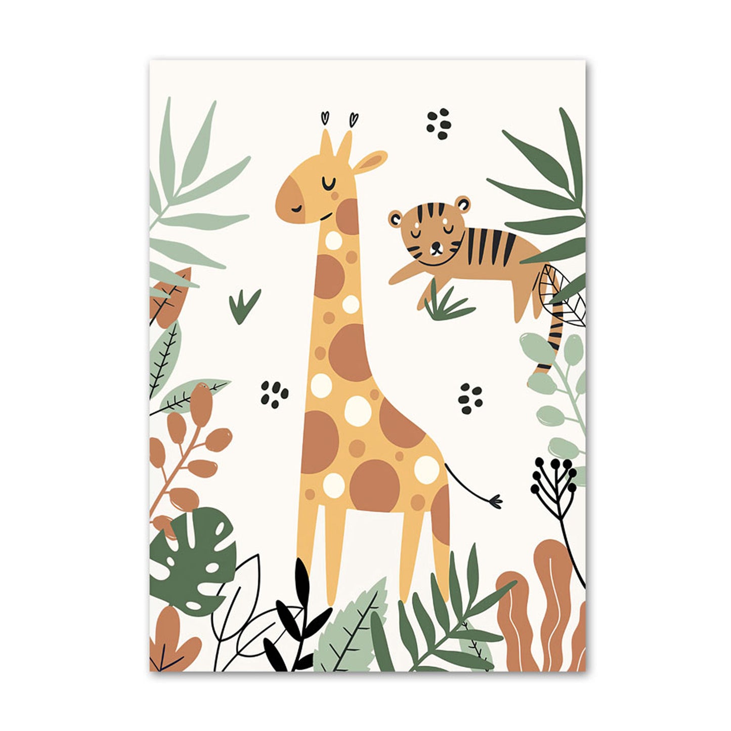 affiche animaux enfant savane girafe zèbre lion décoration enfant safari 4