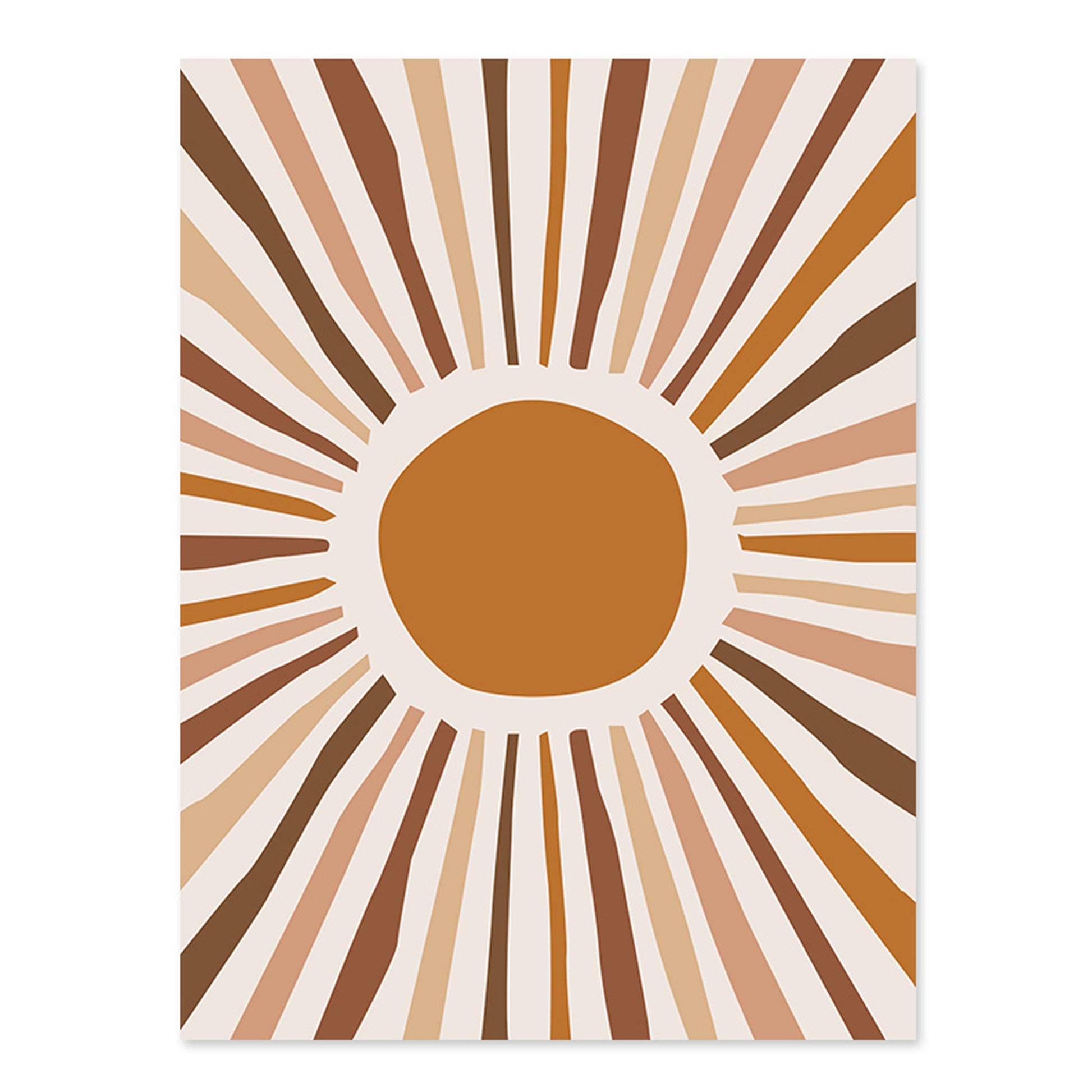 affiche personnalisée prénom terracotta arc-en-ciel soleil initiale 6