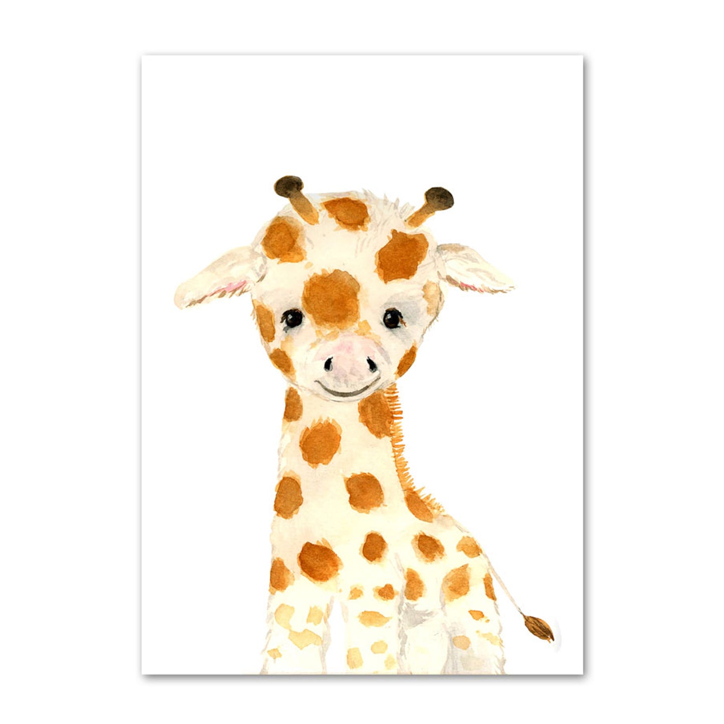 affiche enfant bébé aquarelle animaux savane lionceau zèbre éléphant éléphanteau lion girafe girafon aquarelle 5