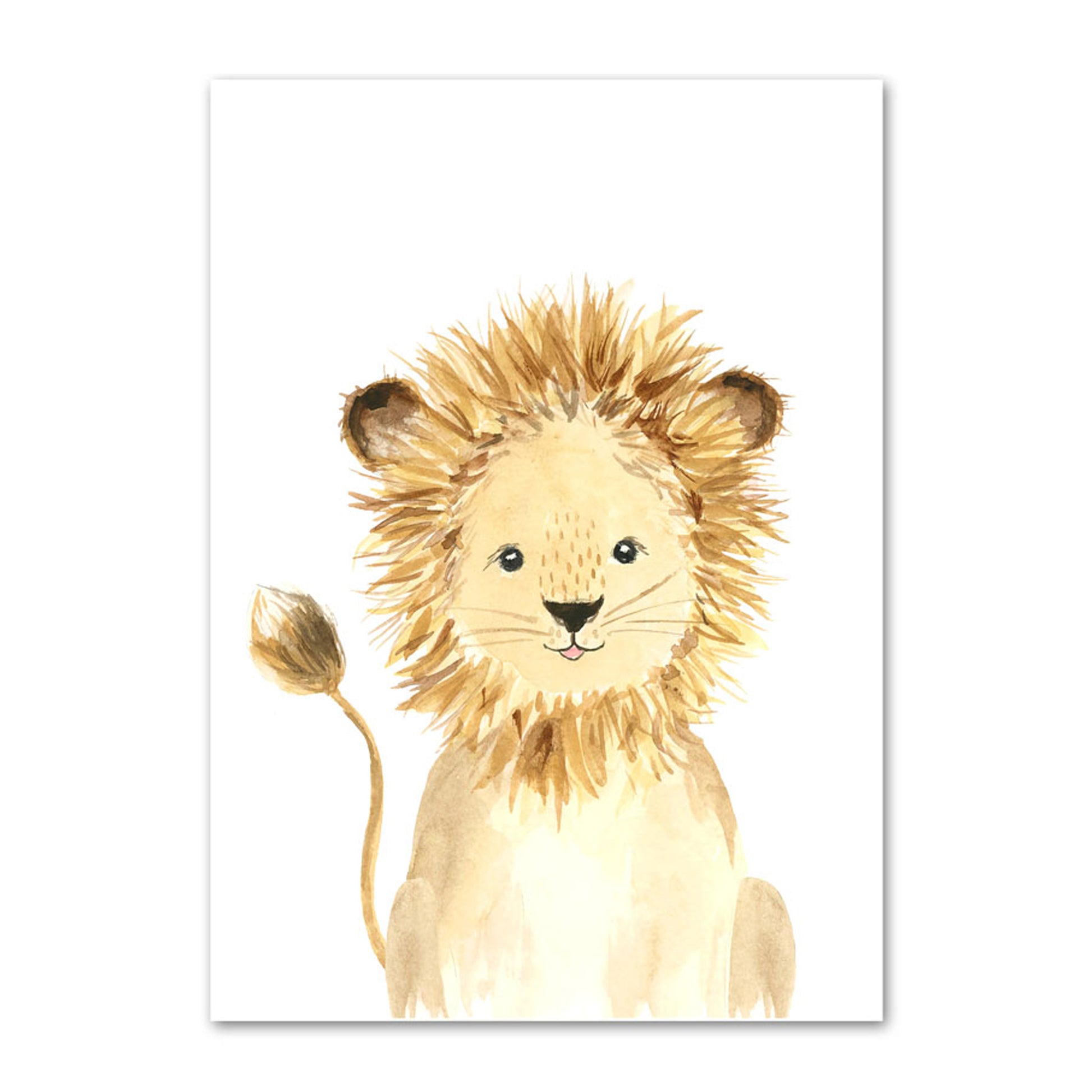 affiche enfant bébé aquarelle animaux savane lionceau zèbre éléphant éléphanteau lion girafe girafon aquarelle 4