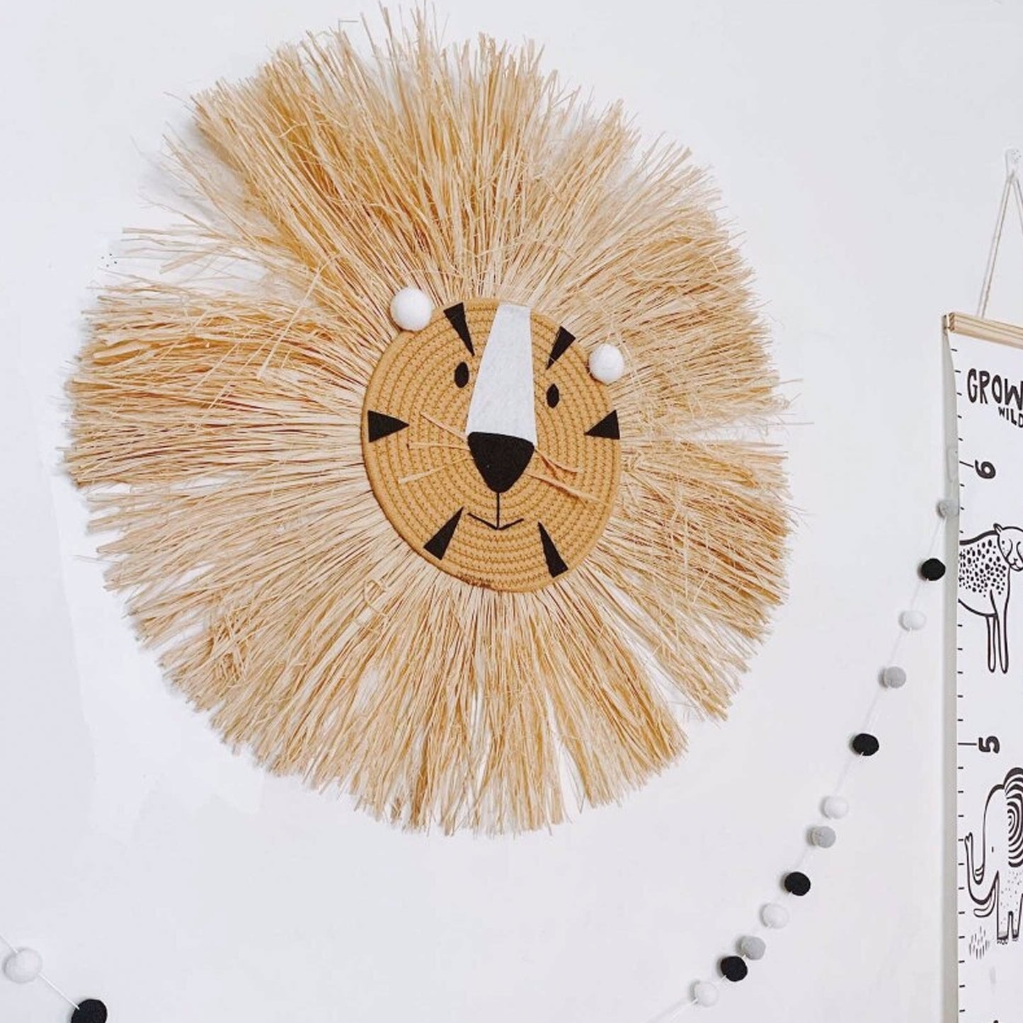 décoration murale enfant savane tigre raphia 